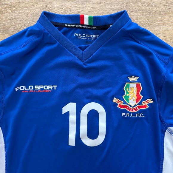Polo Sport Ralph Lauren athletic shirt Italia P.R.L.F.C crest throwback style - Picture 2 of 11